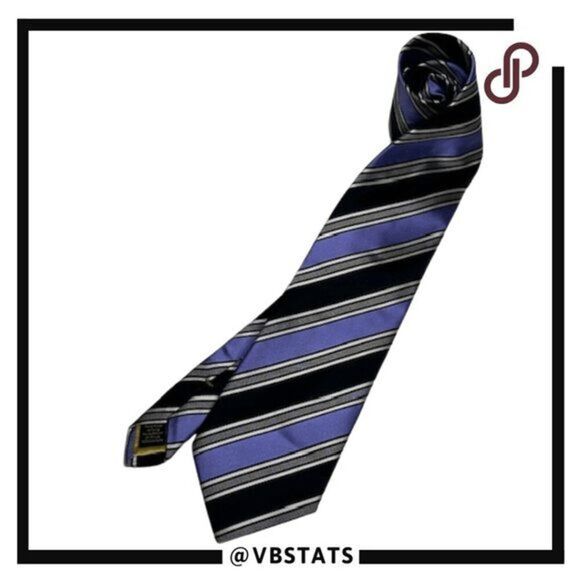 Donald J. Trump Men's Makers Striped Silk Neck Tie Gray Blue